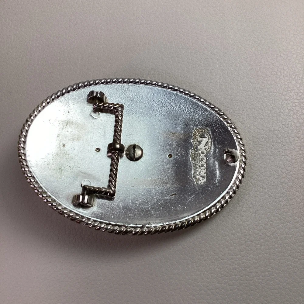 4" Rare NOCONA Belt Buckle OVERSIZED Silver Gold WESTERN Rodeo Bull Rider Cowboy - Picture 4 of 7